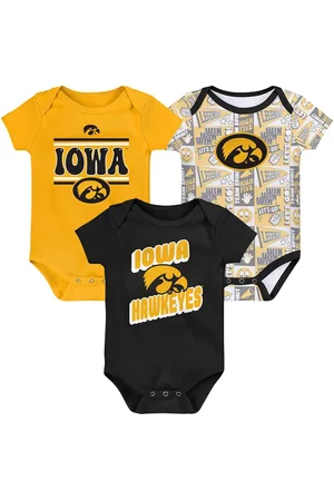 Outerstuff Newborn Black Iowa Hawkeyes Sunday Comics Bodysuit, Set of 3