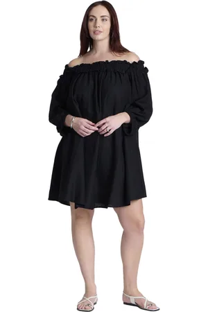 Eloquii Plus Size Ruffle Neckline Mini Dress