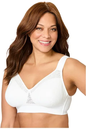 COMFORT CHOICE Plus Size Full Coverage Lace Overlay Bra