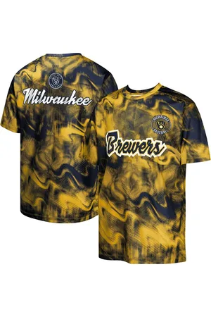 Outerstuff Big Boys and Girls Navy/Gold Milwaukee Brewers Pinch Hitter T-Shirt - Navy, Gold