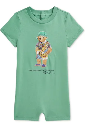 Ralph Lauren Baby Boys Cotton Jersey Bear Shortall