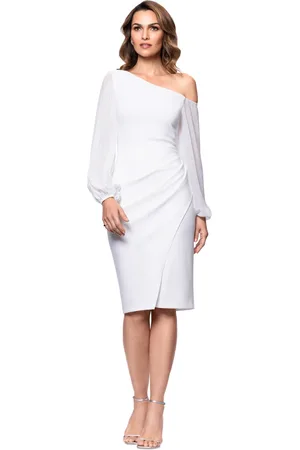 Betsy & Adam Petite Off-The-Shoulder Sheath Dress