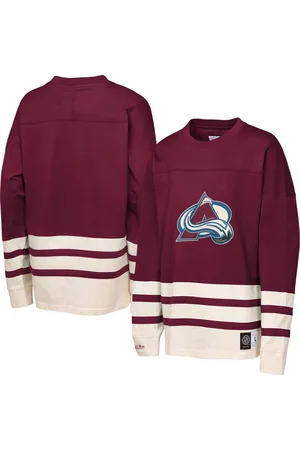 Mitchell & Ness Big Boys and Girls Colorado Avalanche Chainstitch Heavyweight Long Sleeve Top