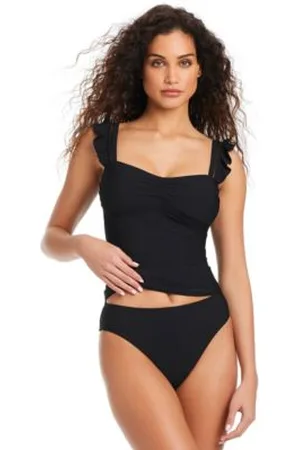 BEYOND Womens Ruffled Tankini Bottoms