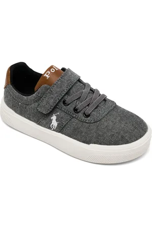 Ralph Lauren Toddler Boys Frazier Stay-Put Closure Casual Sneakers from Finish Line - Dark Gray, Brown