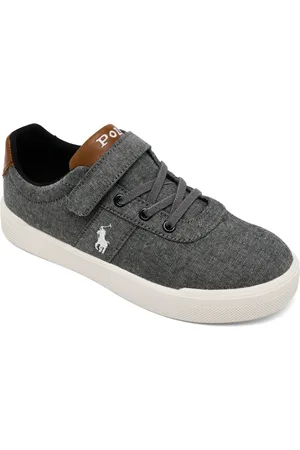 Ralph Lauren Little Boys Frazier Stay-Put Closure Casual Sneakers from Finish Line - Dark Gray, Brown