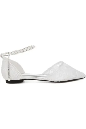 RAG & CO Shrami Pearl & Rhinestone Strap Flat Sandals