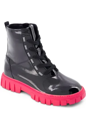 DKNY Toddler Girls Carrie Combat Zipper Closure Lace-Up Boots