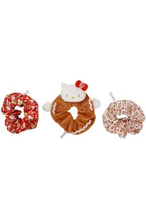Hello Kitty Gingerbread Cat 3-Piece Scrunchie Set