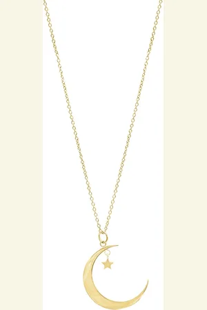 ADORNIA Hanging Moon and Star Necklace
