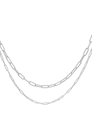 ADORNIA 3mm and 4mm Paper Clip Chain Set