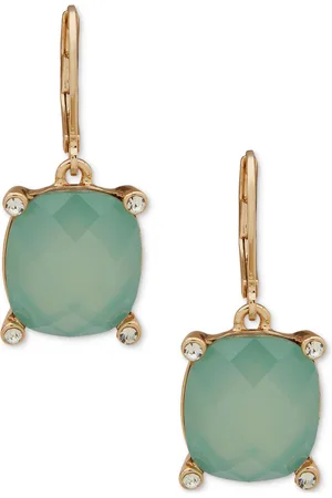Anne Klein Gold-Tone Stone & Crystal Cushion Drop Earrings