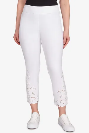 RUBY Petite Embroidered Ankle Pants