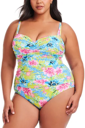 Bleu By Rod Beattie Plus Size Lets Get Away Shirred Swimsuit