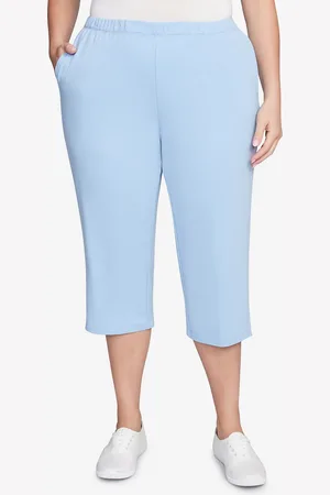 RUBY Plus Size Elastic Waist Pull-On French Terry Capri Pants