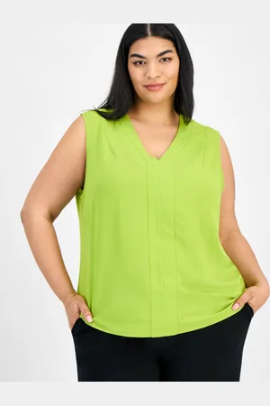 Kasper Plus Size Sleeveless V-Neck Blouse