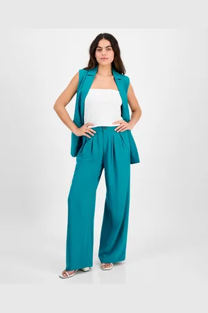 Bar Iii Petite High Rise Pleat-Front Wide Leg Pants, Created for Macy
