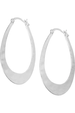 And Now This Hammered Oblong Hoop Earrings in -Plate