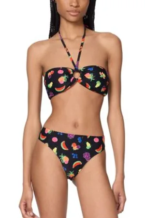 Kate Spade New York Womens Fruits Bandeau Ring Bikini Top High Cut Bottoms