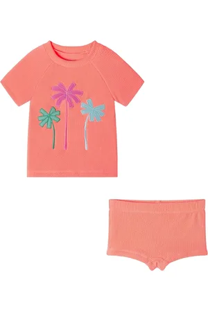 Andy & Evan Toddler/Child Girls Textured Long Sleeve Rash Guard & Short Set