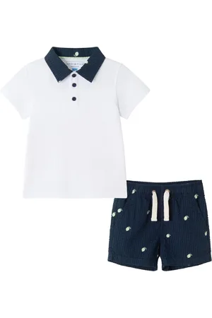 Andy & Evan Baby Boys Polo & Seersucker Limes Short Set