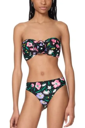 Kate Spade Womens Rosette Trim Bandeau Bikini Top High Cut Bottoms
