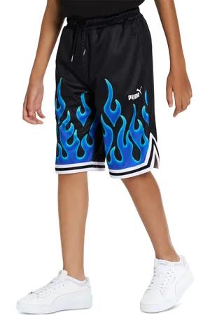 PUMA Big Boys Fire Graphic Shorts - Black