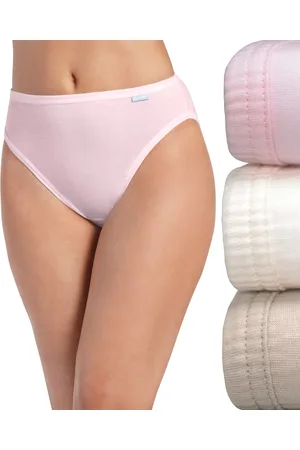 Jockey Elance French Cut 3 Pack Underwear 1485 1487, Extended Sizes - Ivory/Sand/Pink Pearl