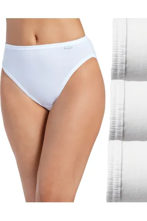 Jockey Elance French Cut 3 Pack Underwear 1485 1487, Extended Sizes - White/White/White