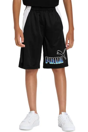 PUMA Big Boys Logo Graphic Shorts - Black