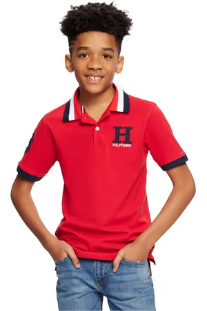 Tommy Hilfiger Toddler and Little Boys Striped Collar Embroidered Matt Polo