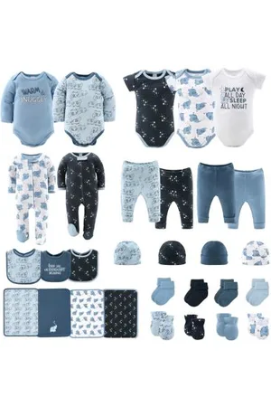 The Peanutshell Baby Boys Layette Gift Set Elephant Blue 30 Piece