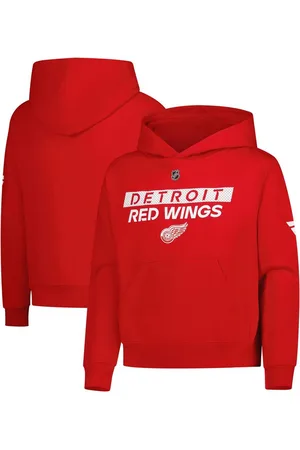 Outerstuff Big Boys and Girls Detroit Wings Authentic Pro Wordmark Fleece Pullover Hoodie