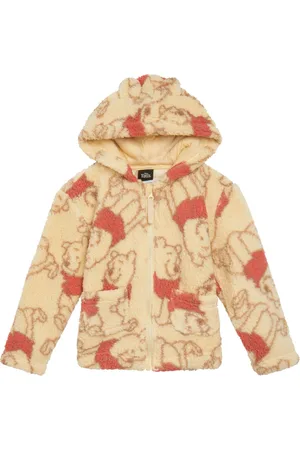 WINNIE THE POEH Toddler Boys Cozy Sherpa Zip Up Cosplay Hoodie - , pale orange
