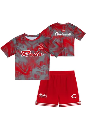 Outerstuff Toddler Gray/Red Cincinnati Reds Pinch Hitter Infielder T-Shirt and Shorts Set - Gray, Red
