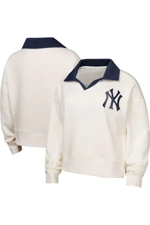 Outerstuff Girls Youth New York Yankees Ballpark Hit Collared V-Neck Pullover Sweatshirt