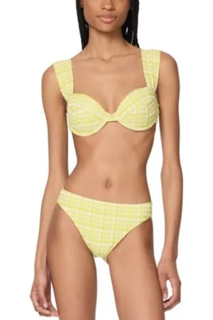 Kate Spade New York Womens Underwire Bikini Top Plaid High Cut Bottoms