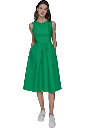 Karl Lagerfeld Petite Cotton Bow-Back A-Line Dress