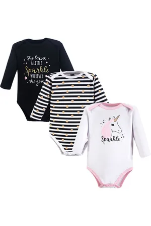 Hudson Baby Girls Hudson Cotton Long-Sleeve Bodysuits