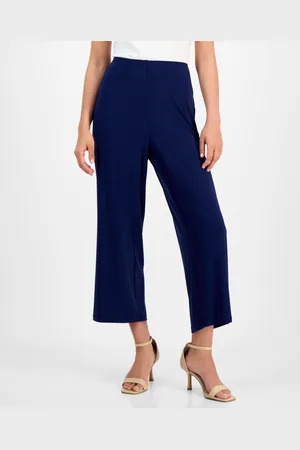 Anne Klein Petite Mid-Rise Cropped Wide-Leg Pants