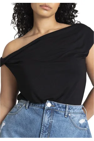 Eloquii Plus Size Asym Twist Sleeve Top