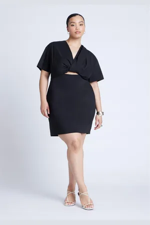 Eloquii Plus Size Poplin Twist Mini Dress