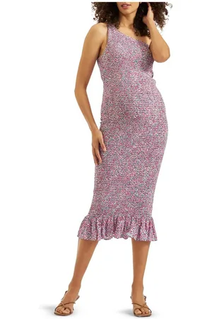 Ripe Maternity Maternity Ripe Skipper One Shoulder Dress - Pink / blue