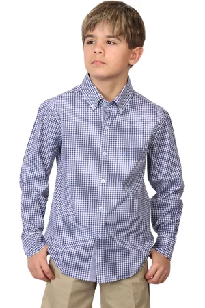 Tailorbyrd Big Boys Signature Gingham Long Sleeve Shirt
