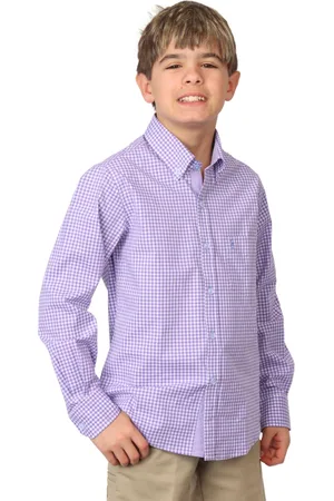 Tailorbyrd Big Boys Signature Gingham Long Sleeve Shirt