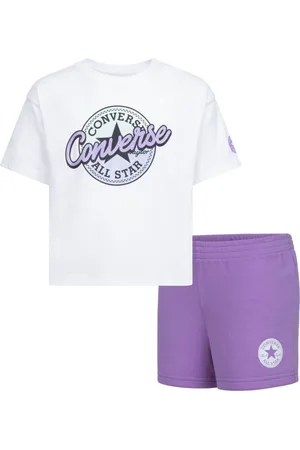 Converse Big Girls 2-Piece Boxy Short Sleeve T-Shirt and Shorts Set