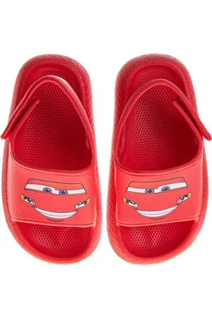 Disney Toddler Boys Cars Lightning McQueen Hook and Loop Backstrap Slides