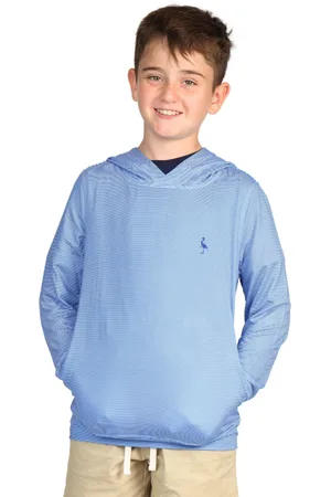 Tailorbyrd Boys Micro Stripe Printed Performance Hoodie