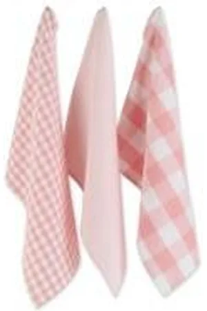 Design Imports Gingham Check Kitchen Collection, Pink, Dishtowel Set