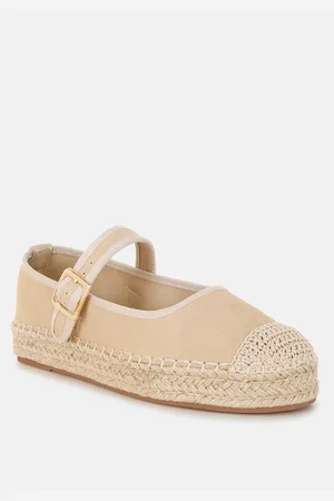 RAG & CO Bolean Soft Suede Leather Mary Jane Espadrilles